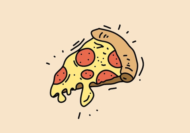 Dibujo a mano del diseño de rebanada de pizza