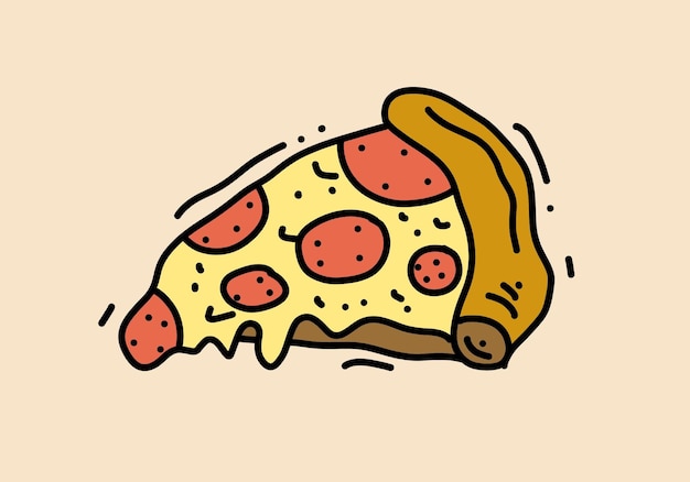 Dibujo a mano del diseño de rebanada de pizza