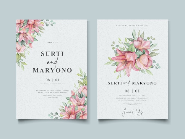 dibujo a mano elegante invitación de boda diseño floral
