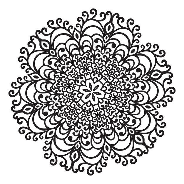 Dibujo a mano elemento mandala zentangle