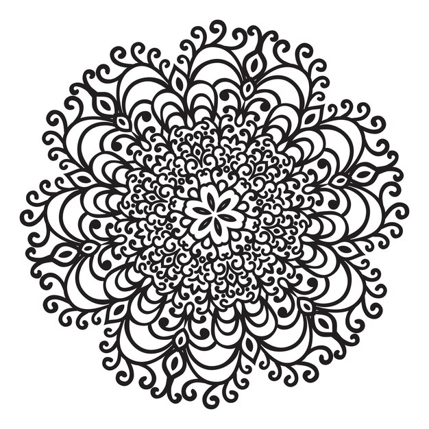 Dibujo a mano elemento mandala zentangle