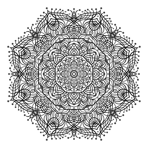 Dibujo a mano elemento mandala zentangle