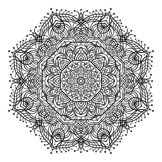 Dibujo a mano elemento mandala zentangle