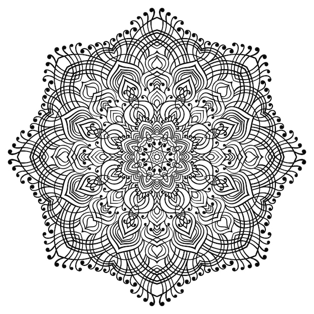 Dibujo a mano elemento mandala zentangle
