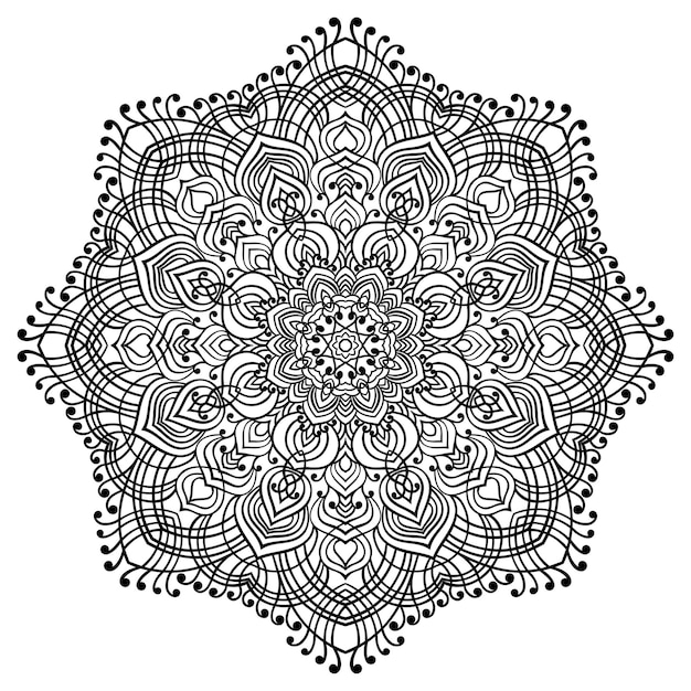 Dibujo a mano elemento mandala zentangle