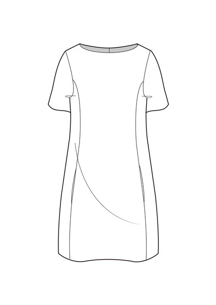 dibujo a mano de estilo de moda boceto de tela dibujo del contorno del vestido