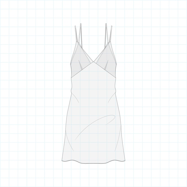 Vector dibujo a mano de estilo de moda boceto de tela dibujo del contorno del vestido