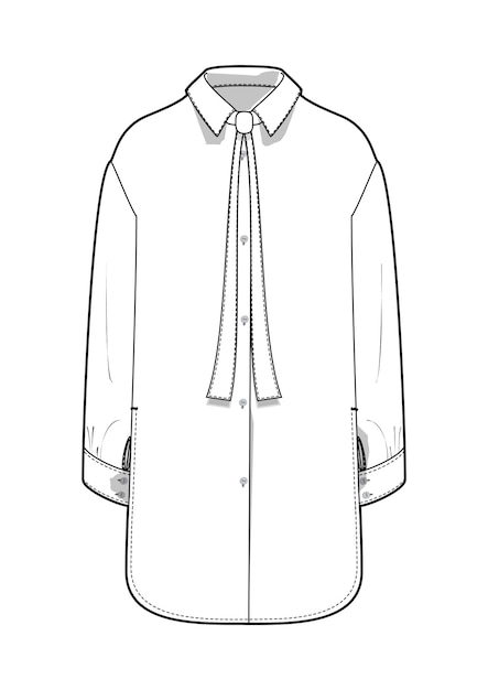 Vector dibujo a mano de estilo de moda dibujo de tela elegante del contorno de la camisa ilustración