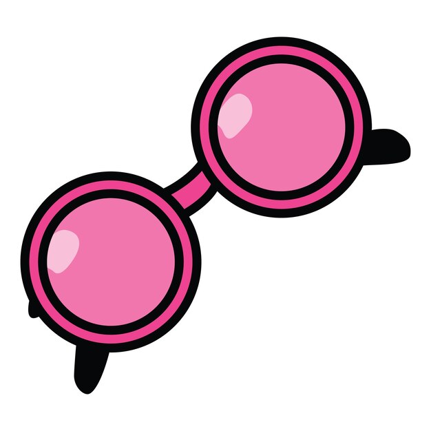 Dibujo a mano de gafas de sol rosadas con un diseño audaz y a la moda