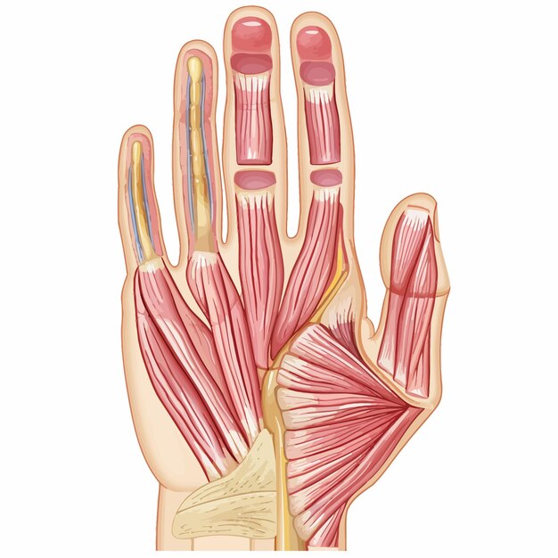 un dibujo de una mano humana con la palma de la mano