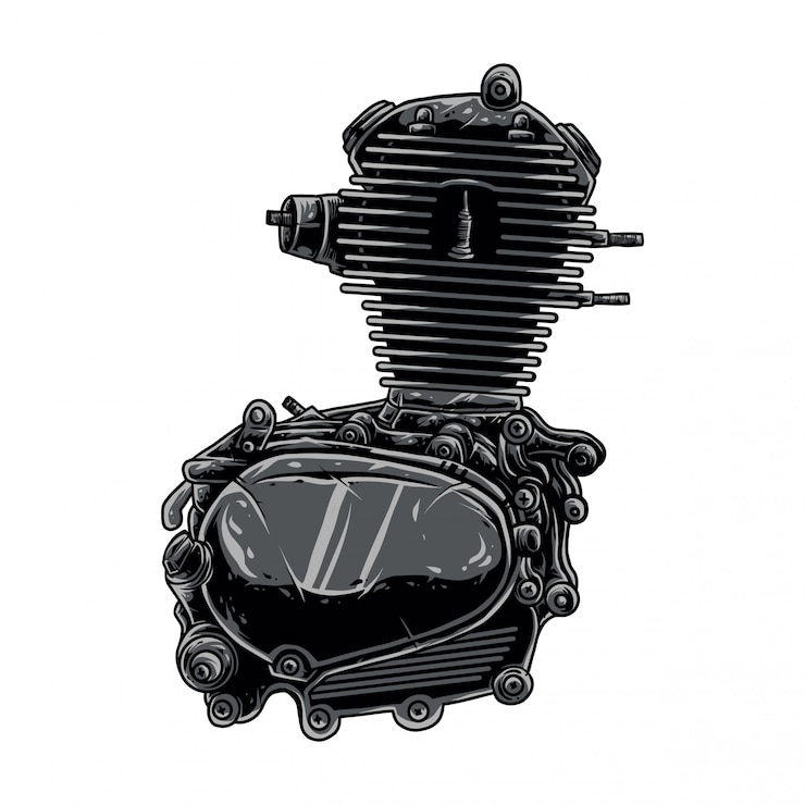 Vector dibujo a mano ilustración vintage motocicleta personalizada