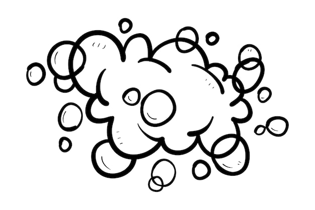 dibujo a mano jabón de espuma de baño con burbujas aislado champú y jabón espuma espuma estilo doodle