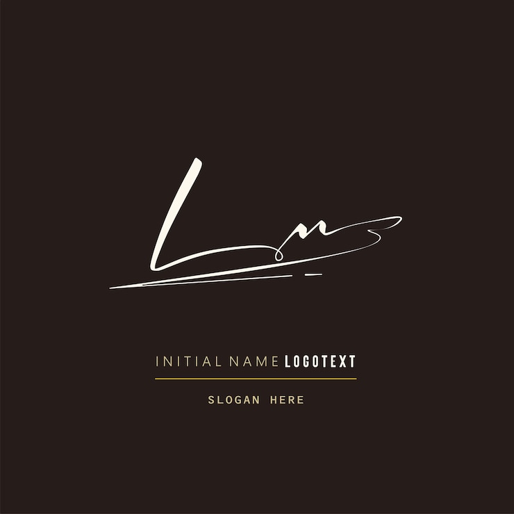 Vector dibujo a mano ln letras diseño de logotipo pincelada ln letra diseño de logotipo de lujo diseño inicial de logotipo