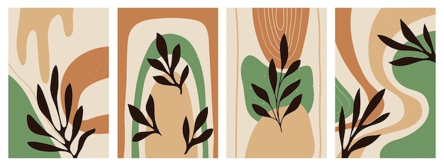 dibujo a mano minimalista creativo fondo de arte abstracto ilustraciones estéticas modernas estilo bohemia colección de arte contemporáneo diseño para decoración de paredes cartel postal folleto de cartel