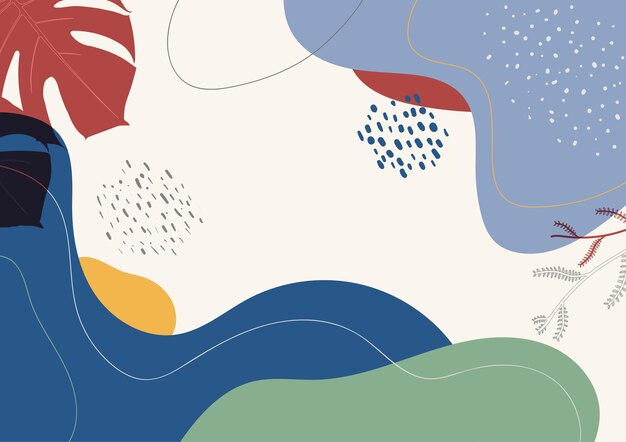 Dibujo a mano moderno de diseño abstracto. Diseño superpuesto de un mínimo de fondo de obras de arte retro. ilustración