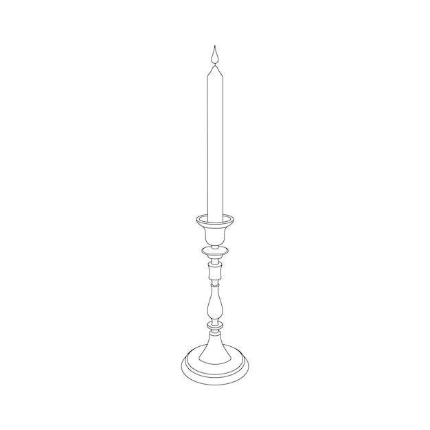 Dibujo a mano de niños dibujando ilustración vectorial candelabro dibujos animados planos aislados
