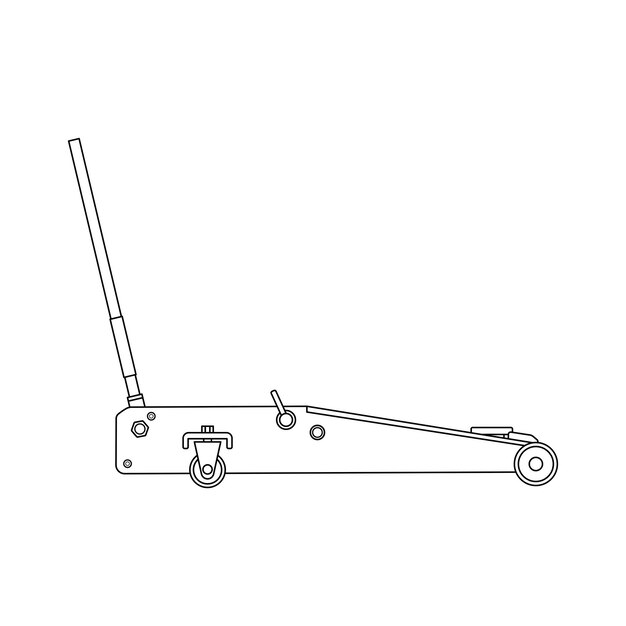 Dibujo a mano de niños dibujando ilustración vectorial jack de coche dibujos animados planos aislados