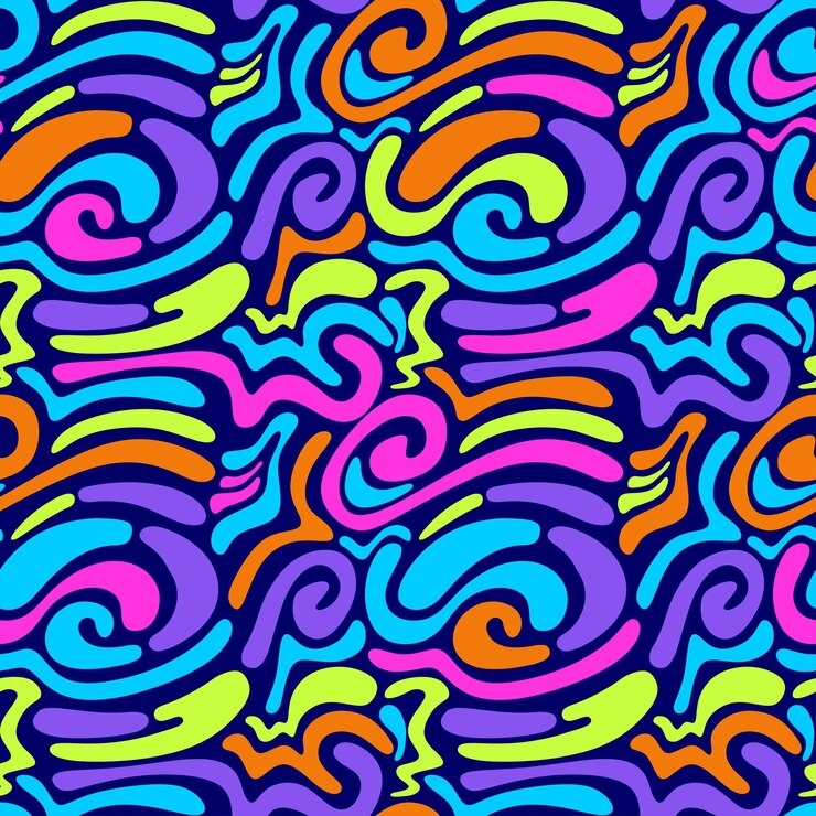 Dibujo a mano de un patrón sin costuras de línea abstracta de Memphis