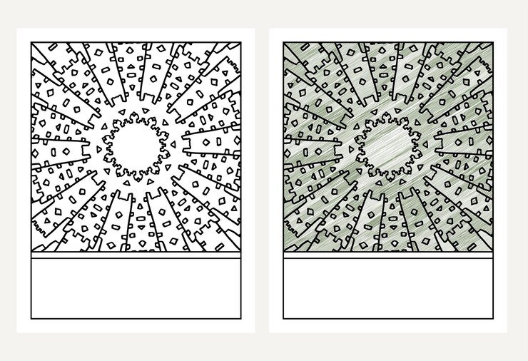 Vector dibujo a mano de un patrón de mandala página de colorear ilustración vectorial