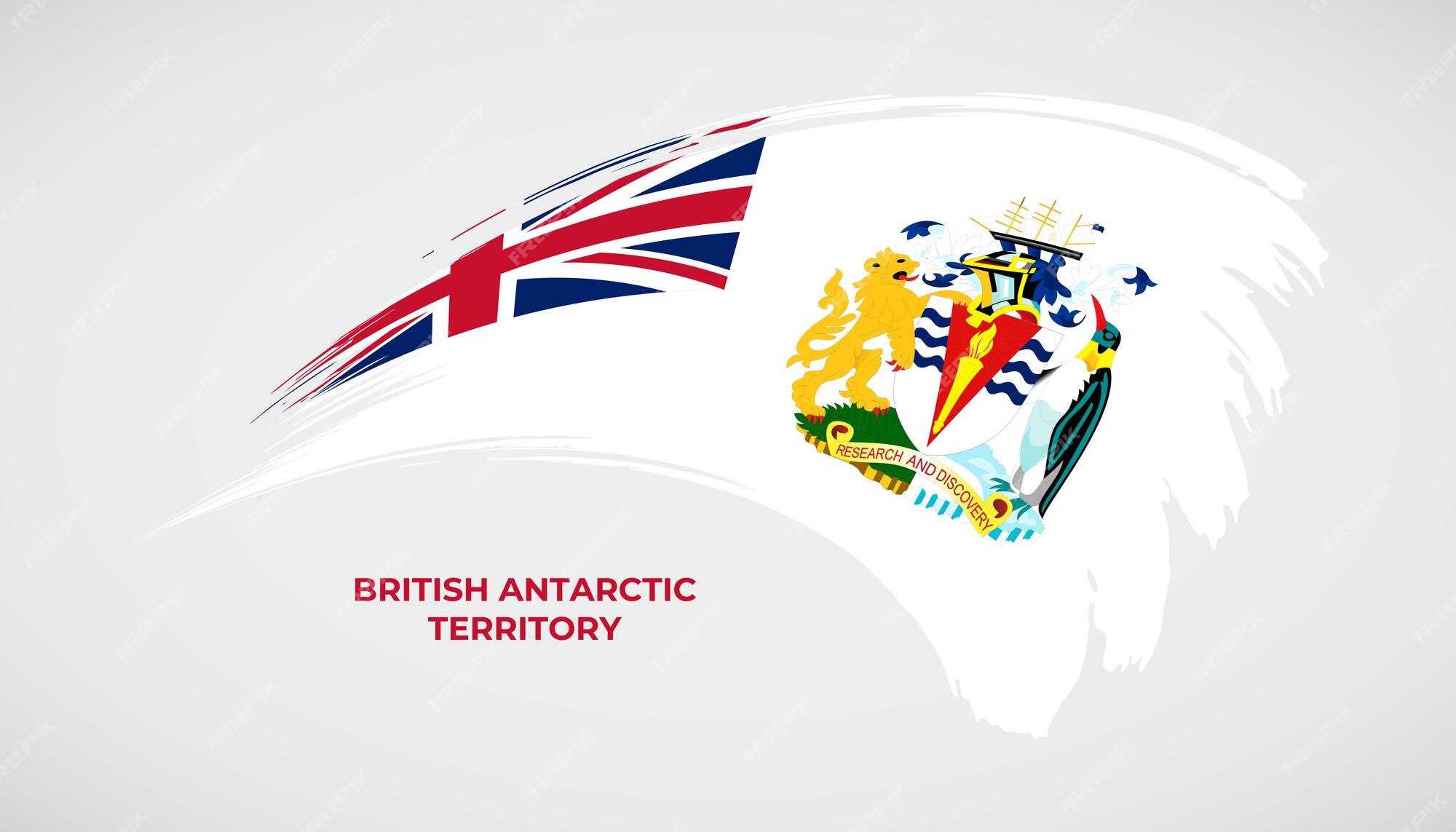 Dibujo a mano pincel trazo bandera del territorio antártico británico con  vector de efecto de pintura | Vector Premium