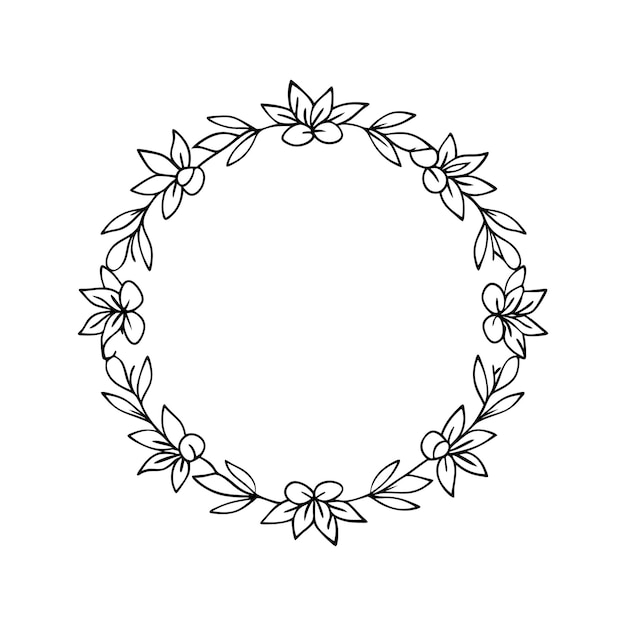Dibujo a mano plano de flores aisladas Diseño artístico de líneas