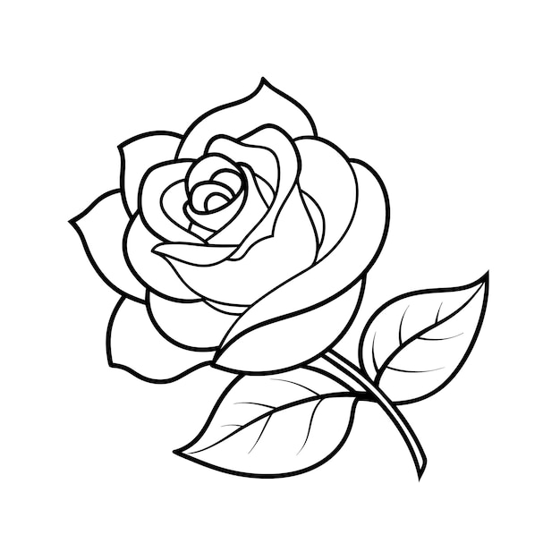 Dibujo a mano plano de flores aisladas Diseño artístico de líneas