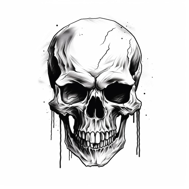 Vector dibujo de mano de referencia de cráneo humano diseño estético de cráneo de pelícano logotipo de cráneo gato dibujado a mano