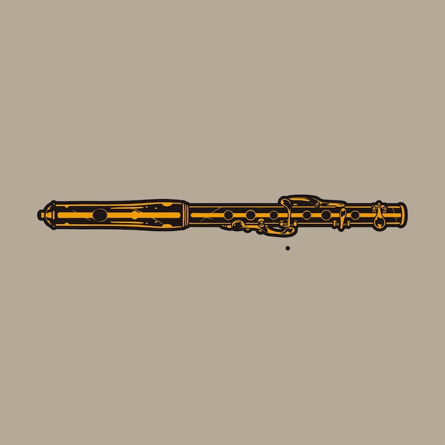 dibujo a mano sección de latón instrumento musical ilustración vectorial elemento logotipo icono mascota símbolo