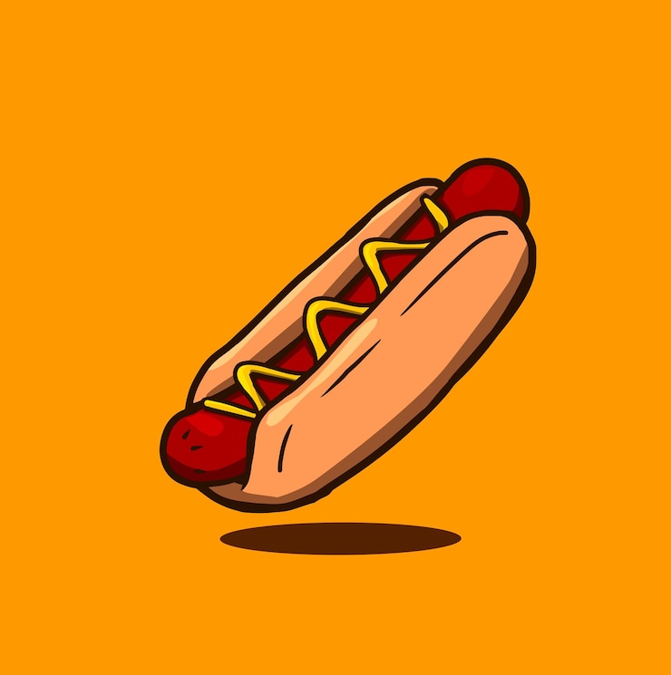 un dibujo de una mano sosteniendo una pieza de comida