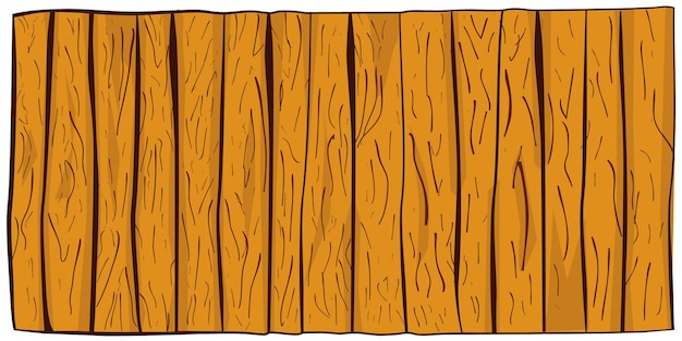 Vector dibujo a mano de suelo o pared de madera vertical marrón