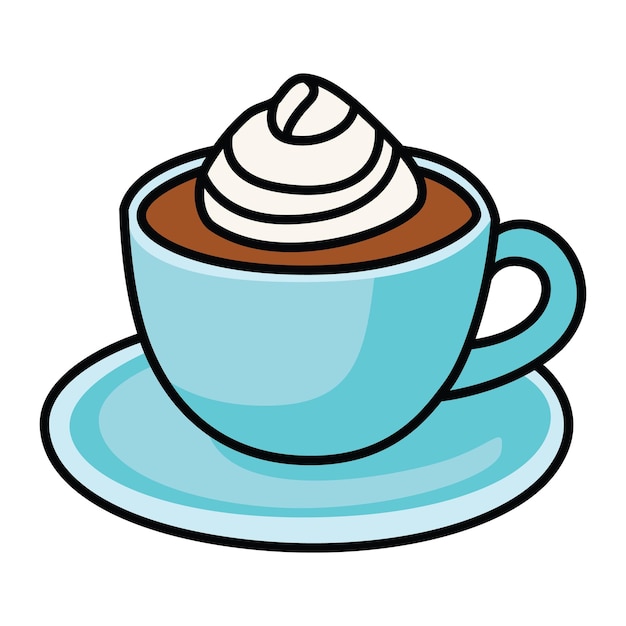 Dibujo a mano de una taza de café con detalles cálidos y acogedores