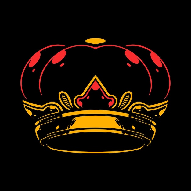 Dibujo a mano Vector de lujo Ilustración de la corona del rey y la reina