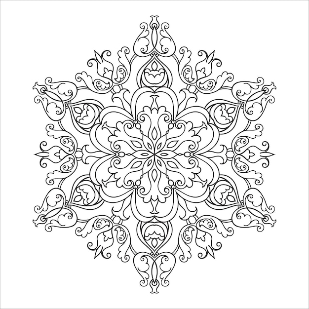 Dibujo a mano zentangle mandala elemento estilo mayólica italiana