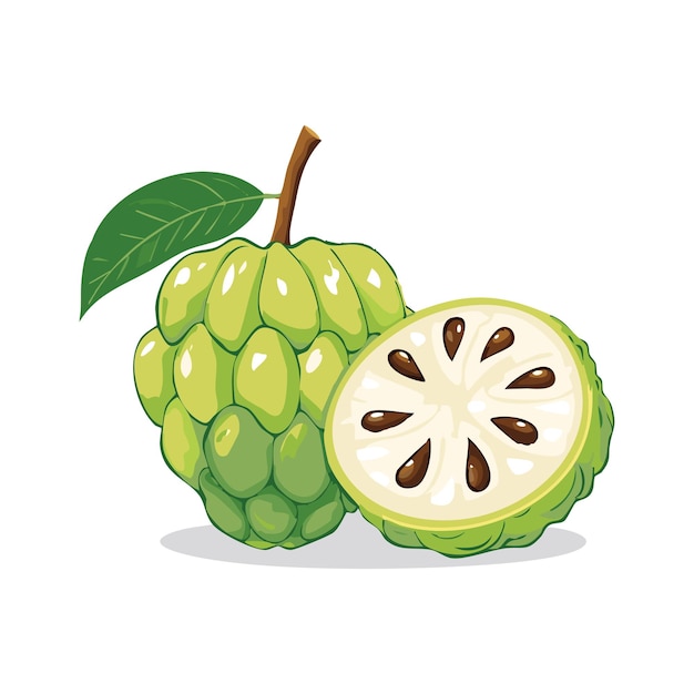 un dibujo de una manzana de crema y la mitad de una manzana de crema