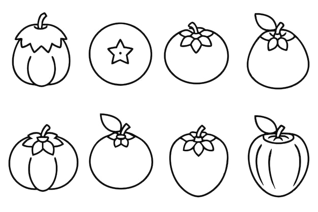 un dibujo de manzanas y una estrella en un fondo blanco