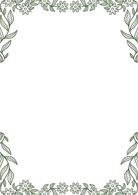 dibujo de marco floral ilustración de diseño