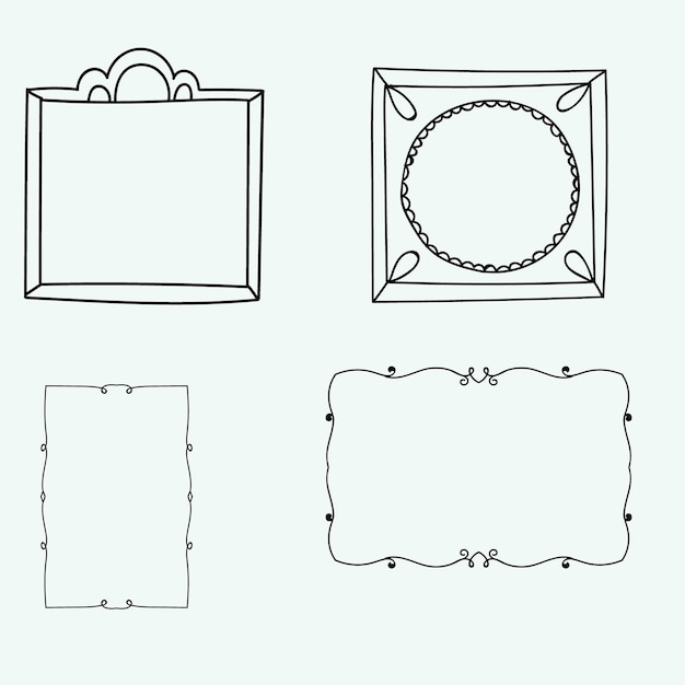 un dibujo de un marco de imagen con una imagen de un espejo en él