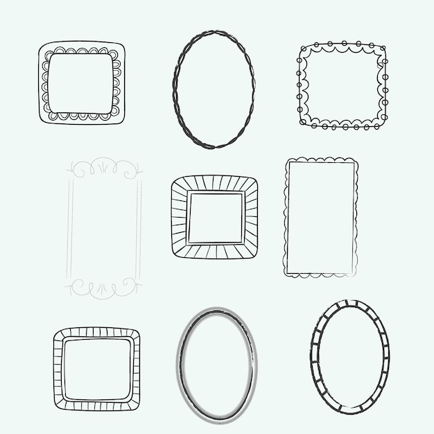 un dibujo de un marco de imagen con una imagen de un espejo y la palabra e en él