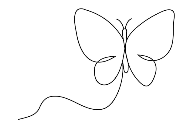 Dibujo de mariposa de una línea