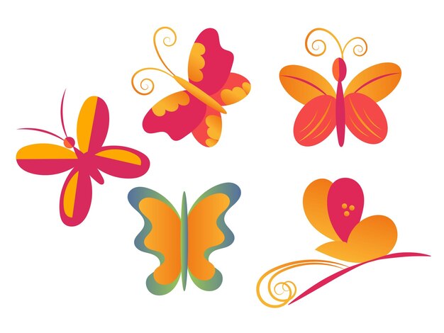 un dibujo de mariposas con la palabra mariposa en la parte inferior