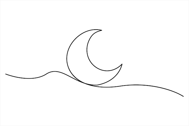 un dibujo de una media luna y la luna