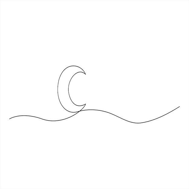 un dibujo de una media luna y la luna