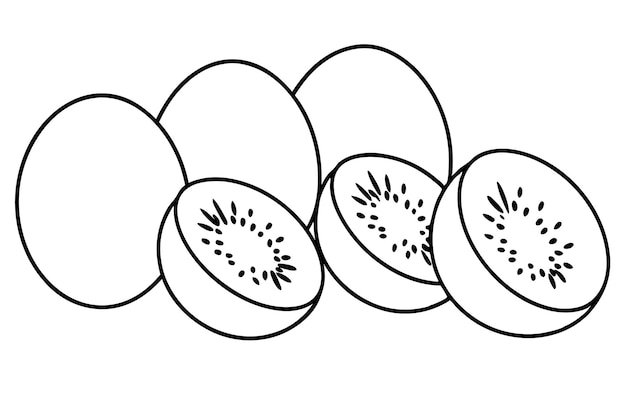 un dibujo de un melón cortado con semillas en él