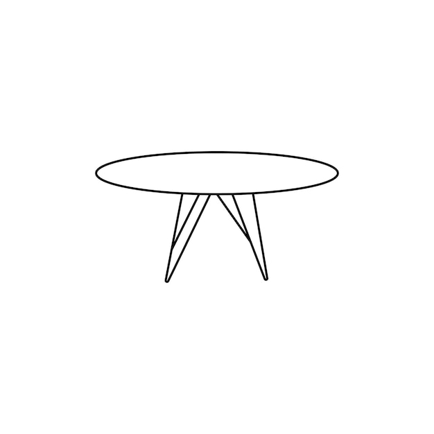 un dibujo de una mesa redonda con un borde curvo
