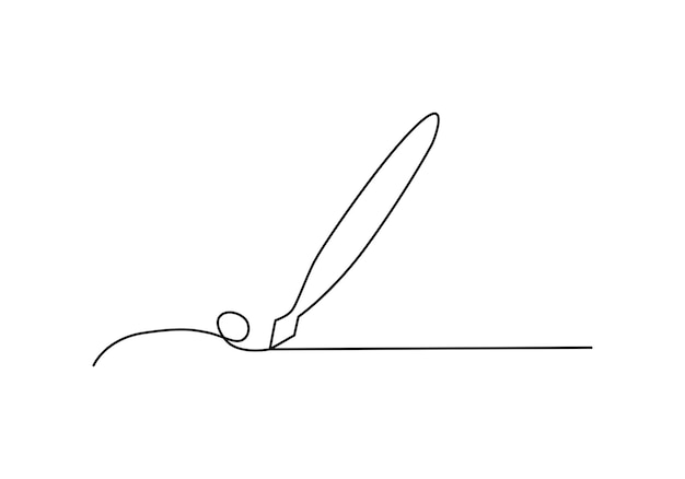 Dibujo minimalista continuo de una línea de un bolígrafo con línea de escritura abstracta para papelería