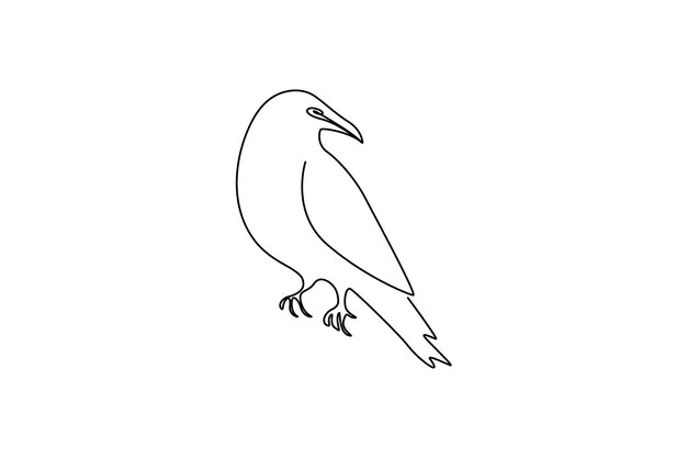 Dibujo minimalista de un cuervo