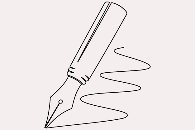 Un dibujo minimalista de una pluma pluma