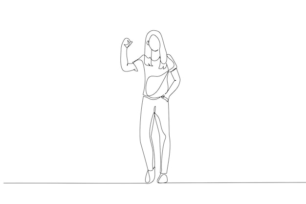 Dibujo de moneda de dólar de uso de mano grande para atraer a la mujer de negocios Metáfora de trampa comercial y arte de línea continua financiera