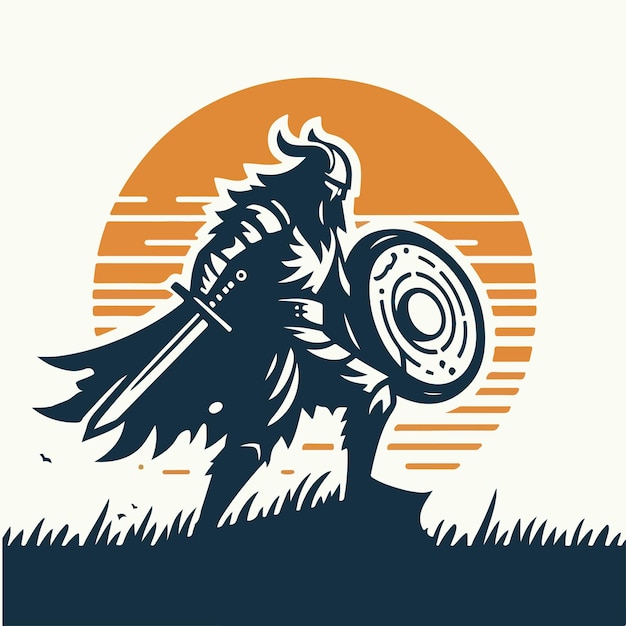 un dibujo de un monstruo con una espada y el sol en el fondo