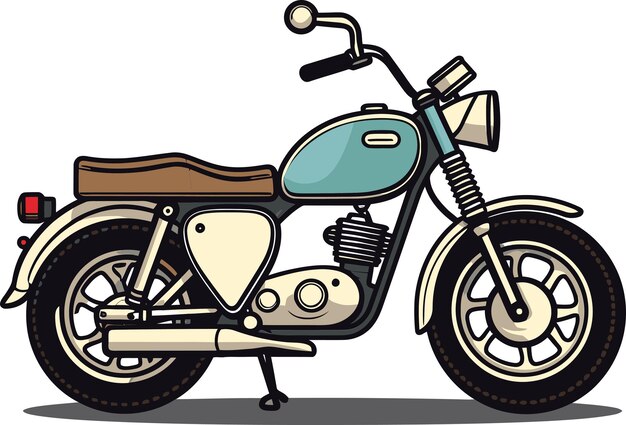 un dibujo de una motocicleta con un asiento marrón